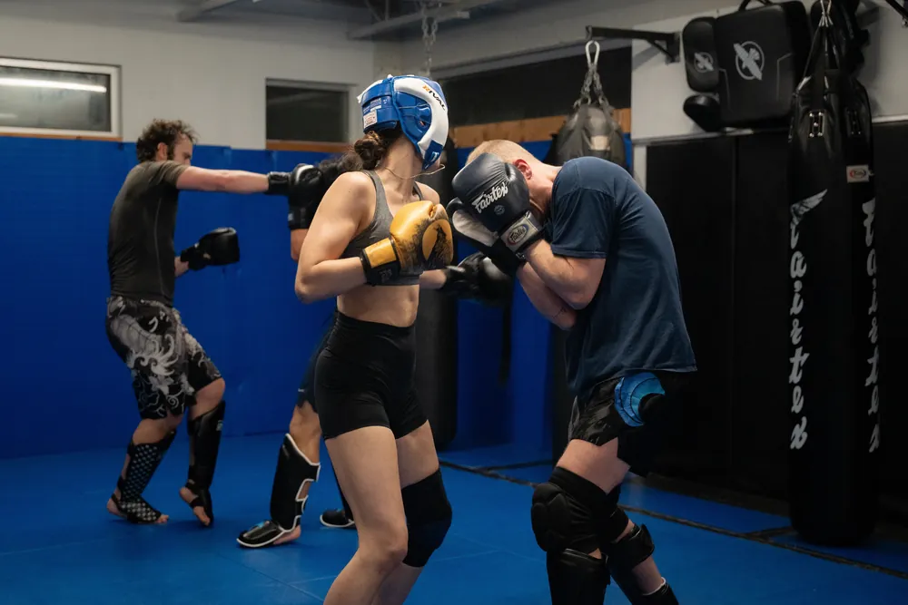 Adults training Muay Thai at Pacific Top Team Penticton